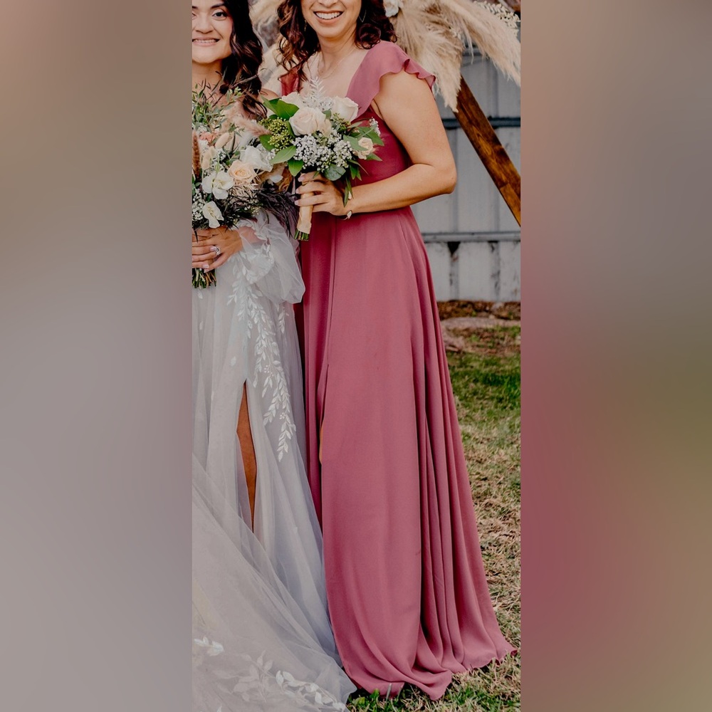 Azazie Burgundy Maxi Dress